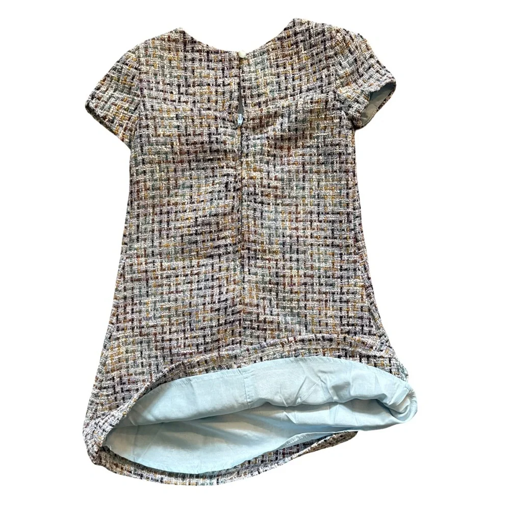 Little Angels Blue Bouclé Tweed Party Dress Girls Size 4‎